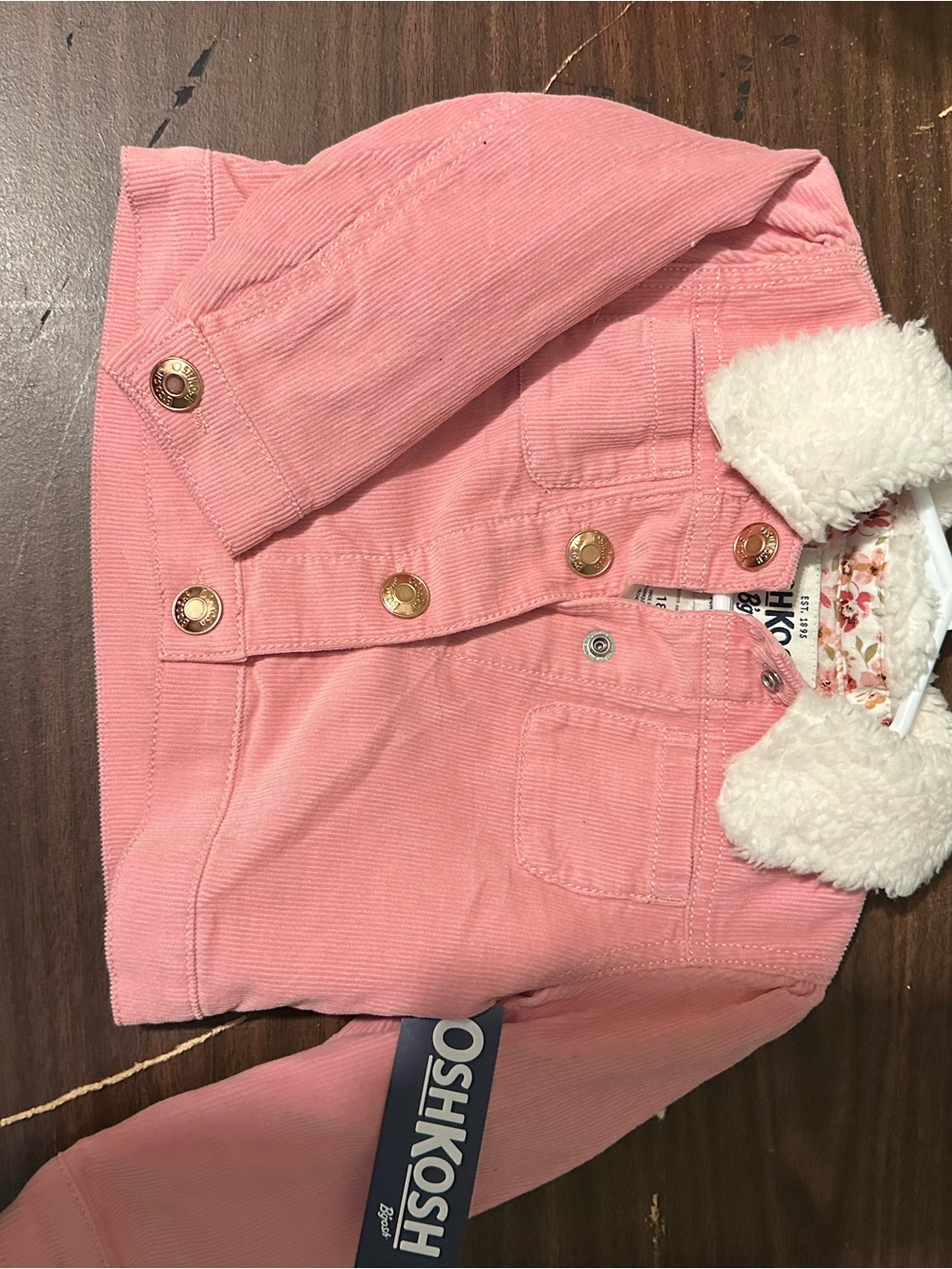 OshKosh B'gosh Pink Corduroy Jacket with Sherpa Collar